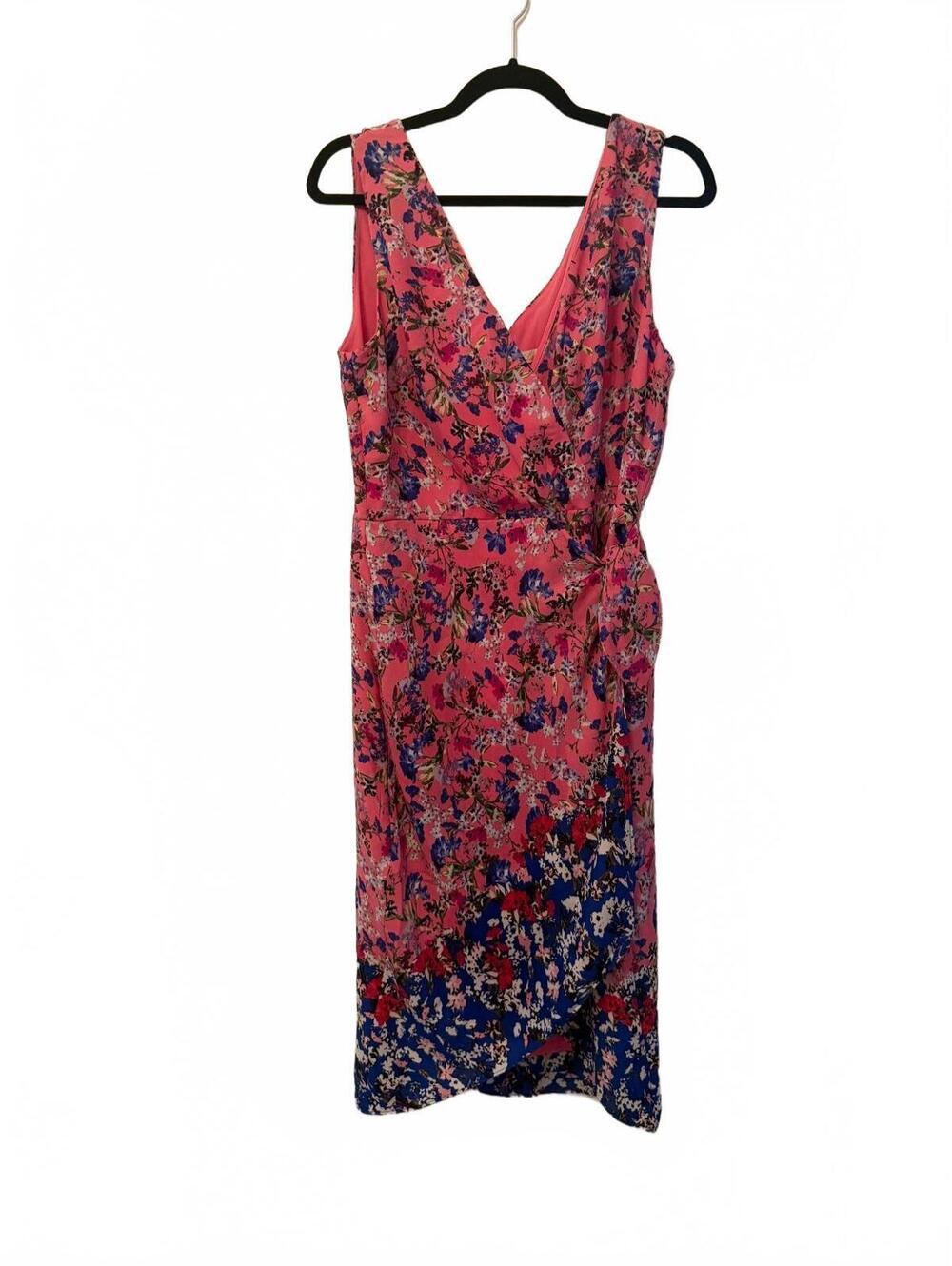 Bleeker 126 Pink Floral Sleeveless Midi Dress Size 12